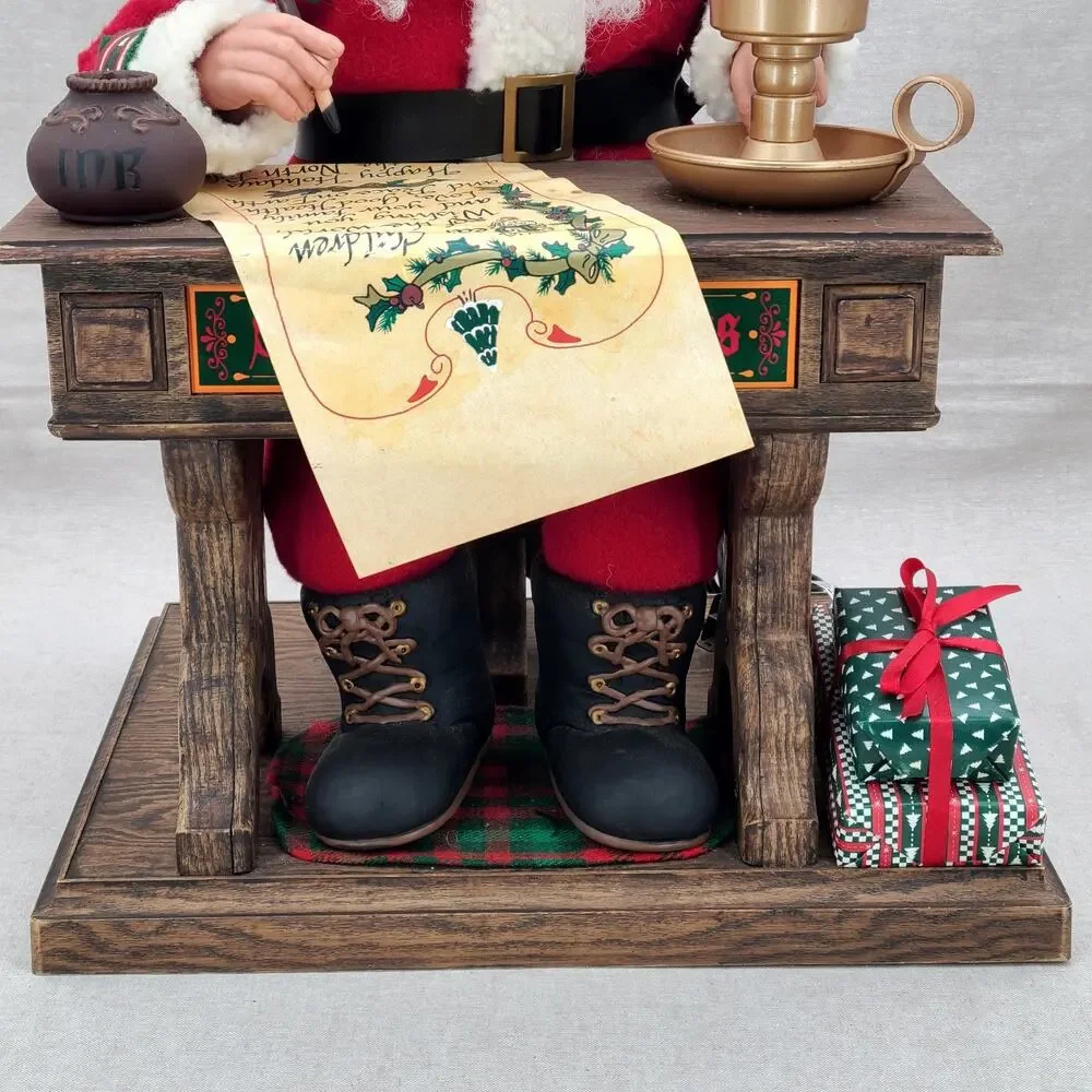 Trim A Home VTG 1993 Writing Santa Animatronic Christmas Figurine #35321 in Box